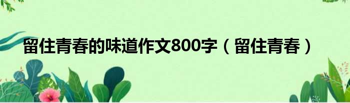 留住青春的味道作文800字（留住青春）