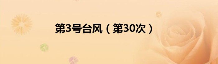  第3号台风（第30次）