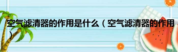 空气滤清器的作用是什么（空气滤清器的作用）