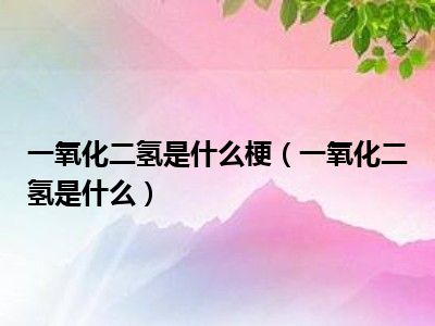 一氧化二氢是什么梗（一氧化二氢是什么）