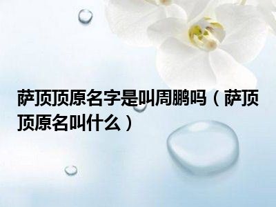 萨顶顶原名字是叫周鹏吗（萨顶顶原名叫什么）