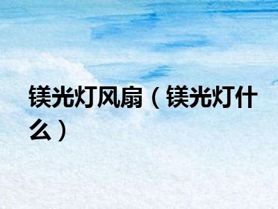 镁光灯风扇（镁光灯什么）