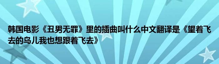  韩国电影《丑男无罪》里的插曲叫什么中文翻译是《望着飞去的鸟儿我也想跟着飞去》