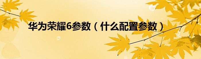 华为荣耀6参数（什么配置参数）