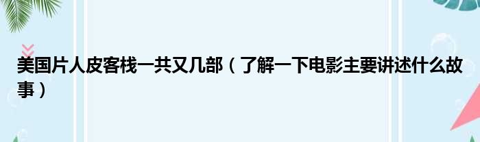 美国片人皮客栈一共又几部（了解一下电影主要讲述什么故事）