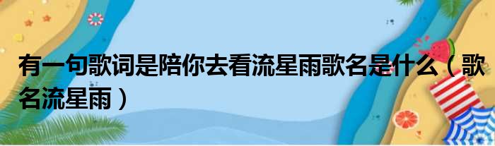 有一句歌词是陪你去看流星雨歌名是什么（歌名流星雨）