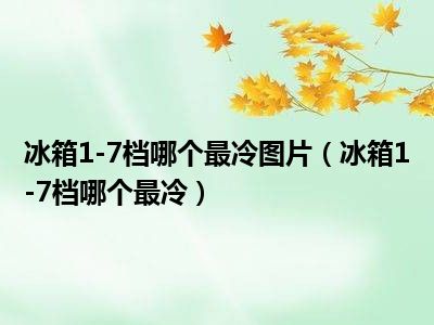 冰箱1-7档哪个最冷图片（冰箱1-7档哪个最冷）