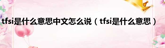 tfsi是什么意思中文怎么说（tfsi是什么意思）