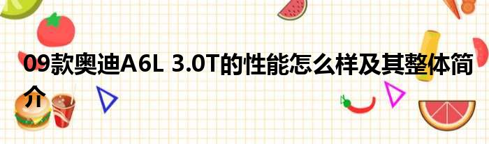 09款奥迪A6L 3.0T的性能怎么样及其整体简介