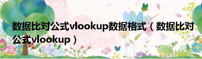 数据比对公式vlookup数据格式（数据比对公式vlookup）