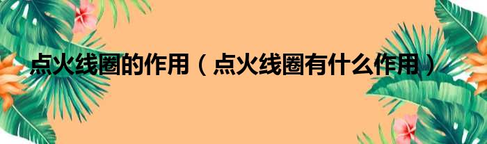 点火线圈的作用（点火线圈有什么作用）