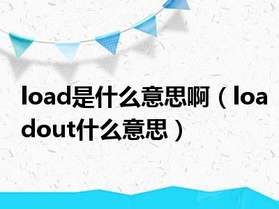 load是什么意思啊（loadout什么意思）