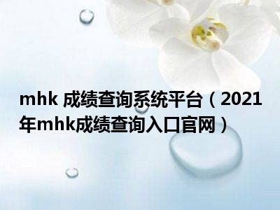 mhk 成绩查询系统平台（2021年mhk成绩查询入口官网）