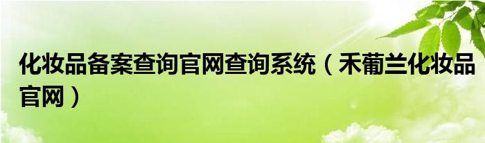  化妆品备案查询官网查询系统（禾葡兰化妆品官网）