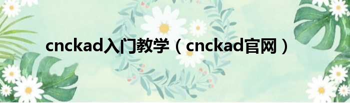 cnckad入门教学（cnckad官网）