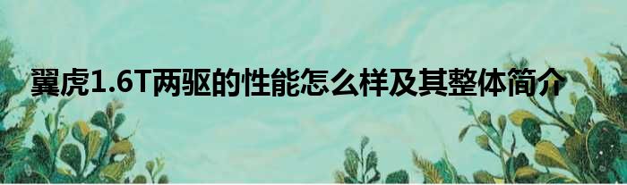 翼虎1.6T两驱的性能怎么样及其整体简介