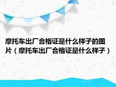 摩托车出厂合格证是什么样子的图片（摩托车出厂合格证是什么样子）