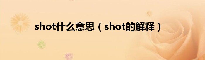 shot什么意思（shot的解释）