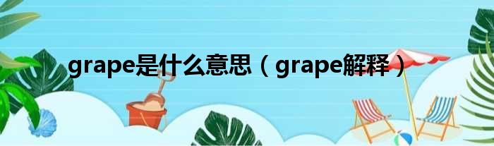 grape是什么意思（grape解释）