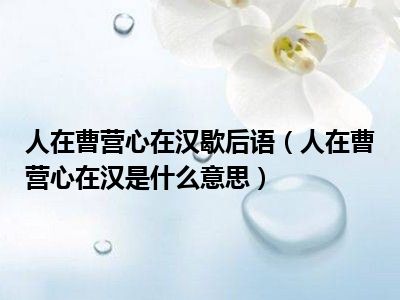 人在曹营心在汉歇后语（人在曹营心在汉是什么意思）