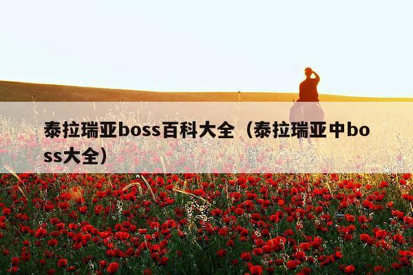 泰拉瑞亚boss百科大全（泰拉瑞亚中boss大全）