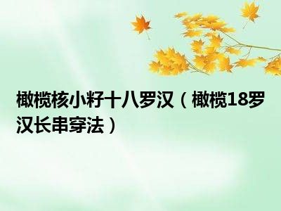 橄榄核小籽十八罗汉（橄榄18罗汉长串穿法）