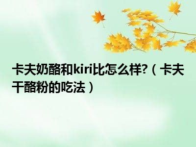 卡夫奶酪和kiri比怎么样 （卡夫干酪粉的吃法）