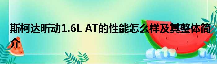 斯柯达昕动1.6L AT的性能怎么样及其整体简介