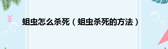 蛆虫怎么杀死（蛆虫杀死的方法）