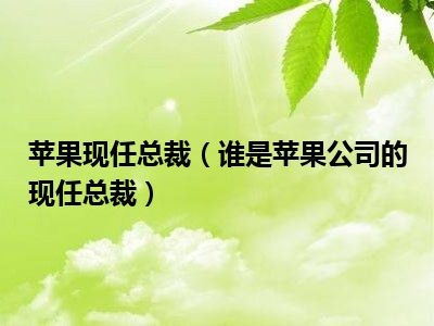 苹果现任总裁（谁是苹果公司的现任总裁）