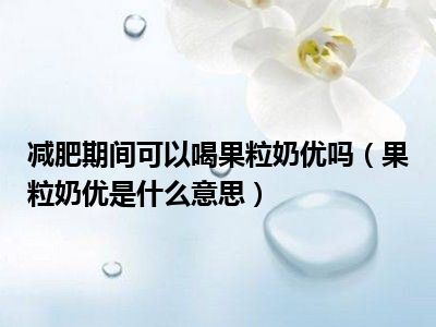 减肥期间可以喝果粒奶优吗（果粒奶优是什么意思）