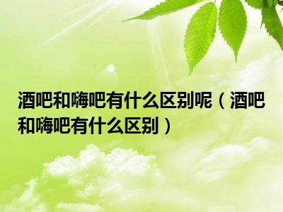 酒吧和嗨吧有什么区别呢（酒吧和嗨吧有什么区别）