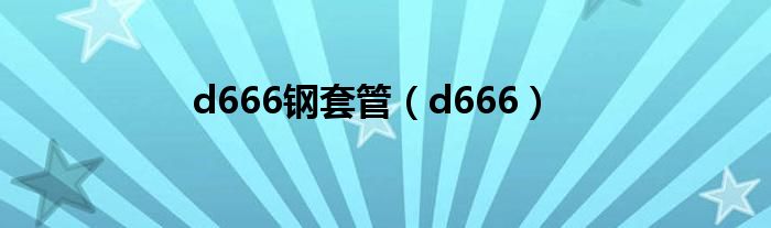  d666钢套管（d666）