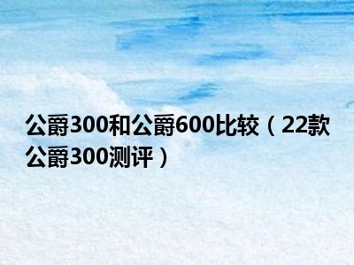 公爵300和公爵600比较（22款公爵300测评）