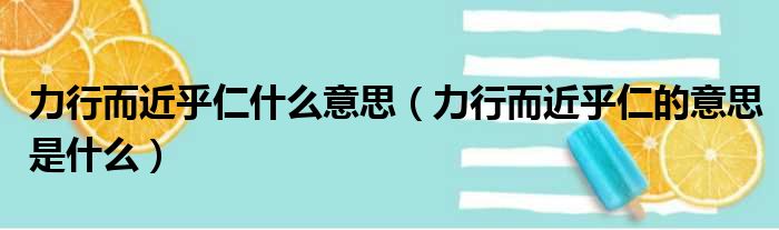 力行而近乎仁什么意思（力行而近乎仁的意思是什么）