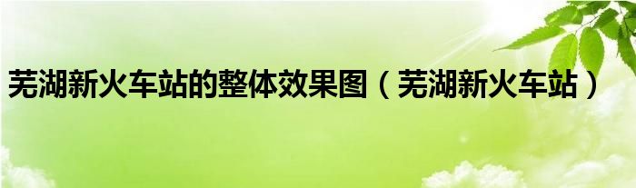  芜湖新火车站的整体效果图（芜湖新火车站）