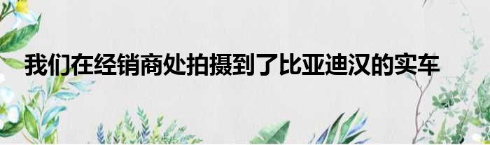 我们在经销商处拍摄到了比亚迪汉的实车