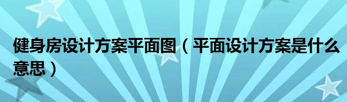  健身房设计方案平面图（平面设计方案是什么意思）