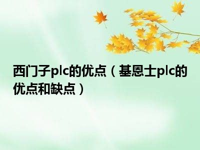 西门子plc的优点（基恩士plc的优点和缺点）