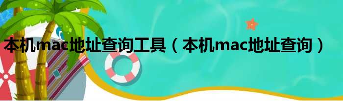 本机mac地址查询工具（本机mac地址查询）