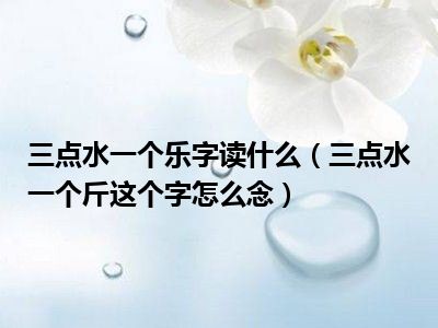 三点水一个乐字读什么（三点水一个斤这个字怎么念）