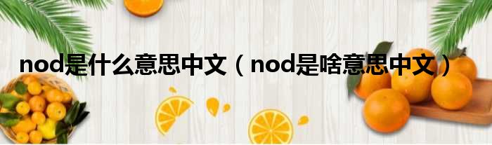 nod是什么意思中文（nod是啥意思中文）