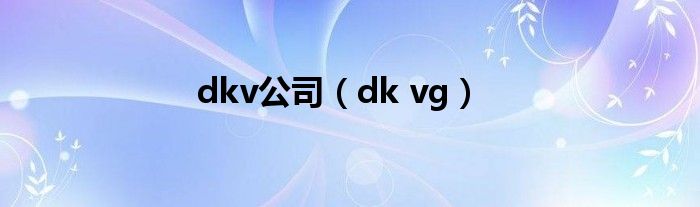  dkv公司（dk vg）