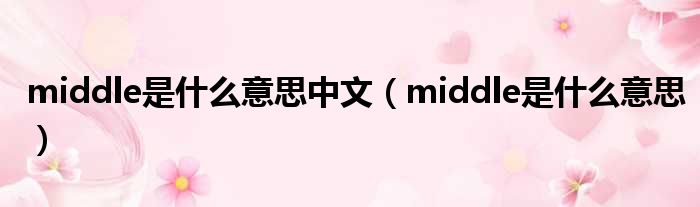 middle是什么意思中文（middle是什么意思）