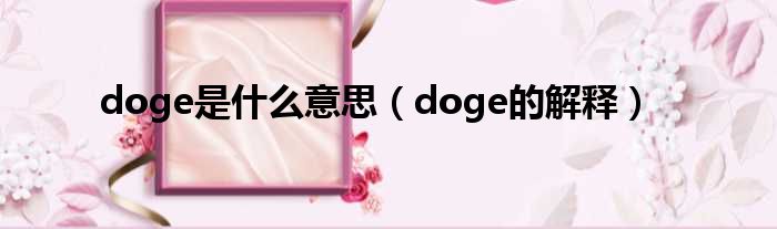 doge是什么意思（doge的解释）