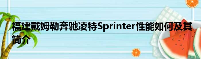 福建戴姆勒奔驰凌特Sprinter性能如何及其简介