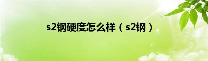  s2钢硬度怎么样（s2钢）