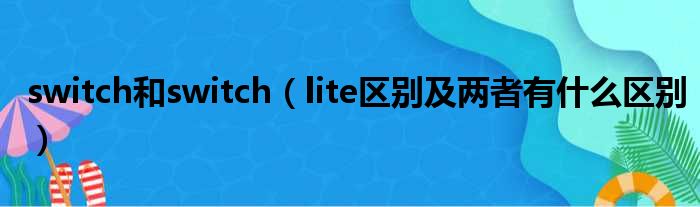 switch和switch（lite区别及两者有什么区别）