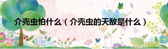 介壳虫怕什么（介壳虫的天敌是什么）