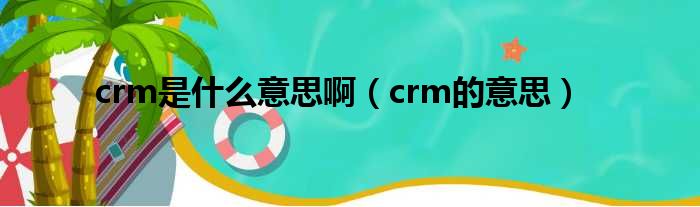 crm是什么意思啊（crm的意思）